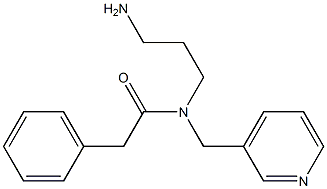 N-(3-aminopropyl)-2-phenyl-N-(pyridin-3-ylmethyl)acetamide Struktur