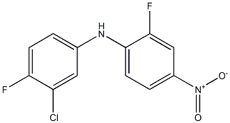 N-(3-chloro-4-fluorophenyl)-2-fluoro-4-nitroaniline Struktur