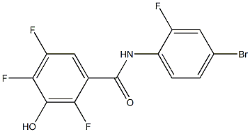 N-(4-bromo-2-fluorophenyl)-2,4,5-trifluoro-3-hydroxybenzamide Struktur