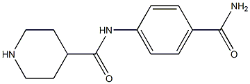 N-(4-carbamoylphenyl)piperidine-4-carboxamide Struktur