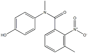 N-(4-hydroxyphenyl)-N,3-dimethyl-2-nitrobenzamide Struktur