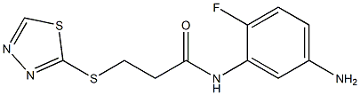 N-(5-amino-2-fluorophenyl)-3-(1,3,4-thiadiazol-2-ylsulfanyl)propanamide Struktur