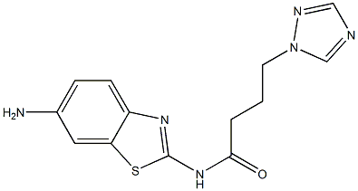 N-(6-amino-1,3-benzothiazol-2-yl)-4-(1H-1,2,4-triazol-1-yl)butanamide Struktur