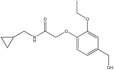 N-(cyclopropylmethyl)-2-[2-ethoxy-4-(hydroxymethyl)phenoxy]acetamide Struktur