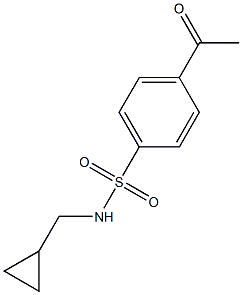 N-(cyclopropylmethyl)-4-acetylbenzene-1-sulfonamide Struktur