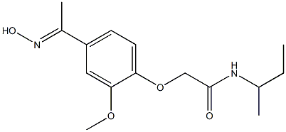 N-(sec-butyl)-2-{4-[(1E)-N-hydroxyethanimidoyl]-2-methoxyphenoxy}acetamide Struktur