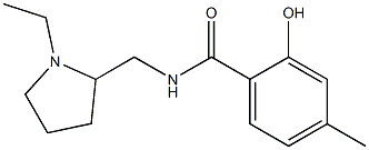 N-[(1-ethylpyrrolidin-2-yl)methyl]-2-hydroxy-4-methylbenzamide Struktur