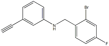 N-[(2-bromo-4-fluorophenyl)methyl]-3-ethynylaniline Struktur