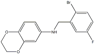 N-[(2-bromo-5-fluorophenyl)methyl]-2,3-dihydro-1,4-benzodioxin-6-amine Struktur