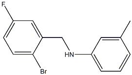 N-[(2-bromo-5-fluorophenyl)methyl]-3-methylaniline Struktur