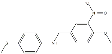 N-[(4-methoxy-3-nitrophenyl)methyl]-4-(methylsulfanyl)aniline Struktur