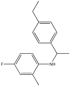 N-[1-(4-ethylphenyl)ethyl]-4-fluoro-2-methylaniline Struktur