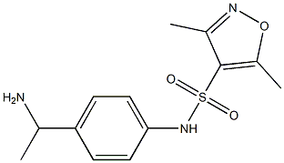 N-[4-(1-aminoethyl)phenyl]-3,5-dimethyl-1,2-oxazole-4-sulfonamide Struktur