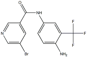 N-[4-amino-3-(trifluoromethyl)phenyl]-5-bromopyridine-3-carboxamide Struktur