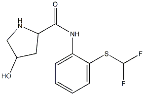 N-{2-[(difluoromethyl)sulfanyl]phenyl}-4-hydroxypyrrolidine-2-carboxamide Struktur