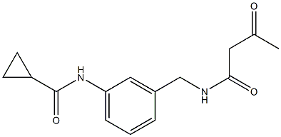 N-{3-[(3-oxobutanamido)methyl]phenyl}cyclopropanecarboxamide Struktur