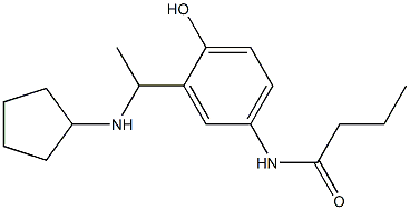 N-{3-[1-(cyclopentylamino)ethyl]-4-hydroxyphenyl}butanamide Struktur