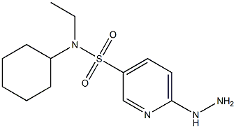 N-cyclohexyl-N-ethyl-6-hydrazinylpyridine-3-sulfonamide Struktur