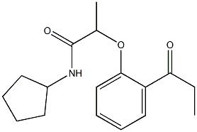 N-cyclopentyl-2-(2-propanoylphenoxy)propanamide Struktur