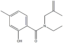 N-ethyl-2-hydroxy-4-methyl-N-(2-methylprop-2-en-1-yl)benzamide Struktur