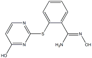 N'-hydroxy-2-[(4-hydroxypyrimidin-2-yl)sulfanyl]benzene-1-carboximidamide Struktur