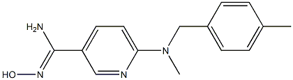 N'-hydroxy-6-{methyl[(4-methylphenyl)methyl]amino}pyridine-3-carboximidamide Struktur