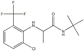 N-tert-butyl-2-{[2-chloro-6-(trifluoromethyl)phenyl]amino}propanamide Struktur