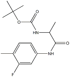 tert-butyl 2-[(3-fluoro-4-methylphenyl)amino]-1-methyl-2-oxoethylcarbamate Struktur