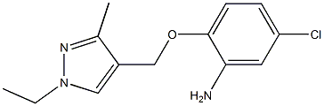 Benzenamine,  5-chloro-2-[(1-ethyl-3-methyl-1H-pyrazol-4-yl)methoxy]- Struktur