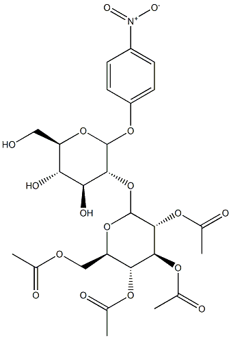 4-Nitrophenyl 2-O-(2,3,4,6-Tetra-O-acetyl--D-glucopyranosyl)--D-glucopyranoside Struktur