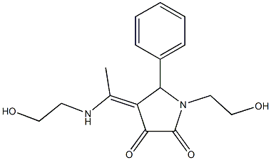 1-(2-hydroxyethyl)-4-{1-[(2-hydroxyethyl)amino]ethylidene}-5-phenyl-2,3-pyrrolidinedione Struktur