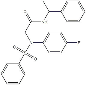 2-[(4-fluorophenyl)(phenylsulfonyl)amino]-N-(1-phenylethyl)acetamide Struktur