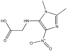 ({4-nitro-1,2-dimethyl-1H-imidazol-5-yl}amino)acetic acid Struktur