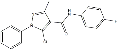 5-chloro-N-(4-fluorophenyl)-3-methyl-1-phenyl-1H-pyrazole-4-carboxamide Struktur