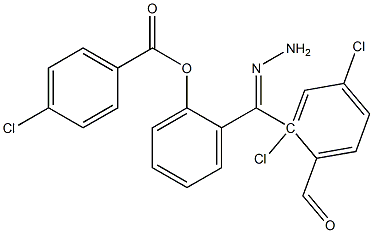 2-[2-(2,4-dichlorobenzoyl)carbohydrazonoyl]phenyl 4-chlorobenzoate Struktur