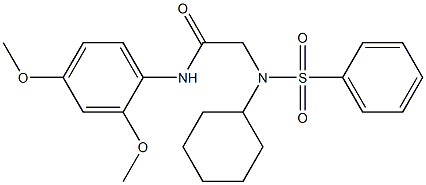 2-[cyclohexyl(phenylsulfonyl)amino]-N-(2,4-dimethoxyphenyl)acetamide Struktur