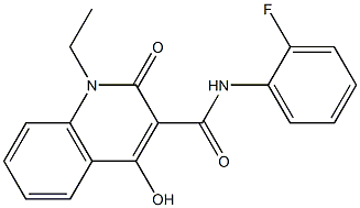 1-ethyl-N-(2-fluorophenyl)-4-hydroxy-2-oxo-1,2-dihydro-3-quinolinecarboxamide Struktur