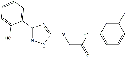 N-(3,4-dimethylphenyl)-2-{[3-(2-hydroxyphenyl)-1H-1,2,4-triazol-5-yl]sulfanyl}acetamide Struktur