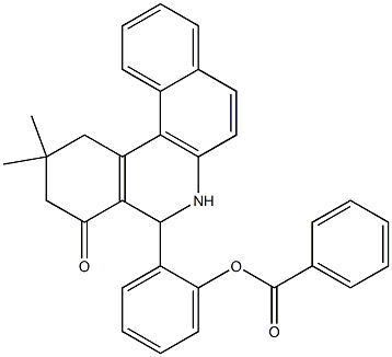 2-(2,2-dimethyl-4-oxo-1,2,3,4,5,6-hexahydrobenzo[a]phenanthridin-5-yl)phenyl benzoate Struktur