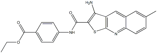 ethyl 4-{[(3-amino-6-methylthieno[2,3-b]quinolin-2-yl)carbonyl]amino}benzoate Struktur