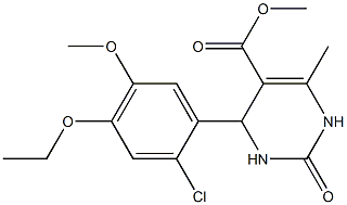 methyl 4-(2-chloro-4-ethoxy-5-methoxyphenyl)-6-methyl-2-oxo-1,2,3,4-tetrahydro-5-pyrimidinecarboxylate Struktur