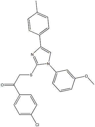 1-(4-chlorophenyl)-2-{[1-(3-methoxyphenyl)-4-(4-methylphenyl)-1H-imidazol-2-yl]sulfanyl}ethanone Struktur