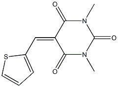 1,3-dimethyl-5-(2-thienylmethylene)-2,4,6(1H,3H,5H)-pyrimidinetrione Struktur