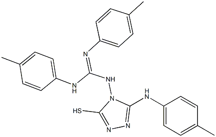 N,N''-bis(4-methylphenyl)-N'-[3-sulfanyl-5-(4-toluidino)-4H-1,2,4-triazol-4-yl]guanidine Struktur