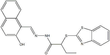 2-(1,3-benzothiazol-2-ylsulfanyl)-N'-[(2-hydroxy-1-naphthyl)methylene]butanohydrazide Struktur