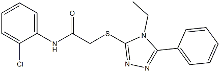 N-(2-chlorophenyl)-2-[(4-ethyl-5-phenyl-4H-1,2,4-triazol-3-yl)sulfanyl]acetamide Struktur