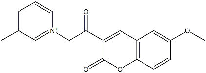 1-[2-(6-methoxy-2-oxo-2H-chromen-3-yl)-2-oxoethyl]-3-methylpyridinium Struktur