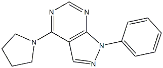 1-phenyl-4-(1-pyrrolidinyl)-1H-pyrazolo[3,4-d]pyrimidine Struktur