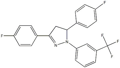 3,5-bis(4-fluorophenyl)-1-[3-(trifluoromethyl)phenyl]-4,5-dihydro-1H-pyrazole Struktur