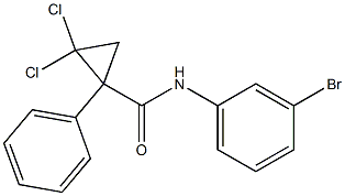 N-(3-bromophenyl)-2,2-dichloro-1-phenylcyclopropanecarboxamide Struktur